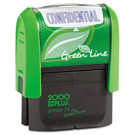 Consolidated Stamp 2000 PLUS Green Line Message Stamp- Confidential - Blue COS098374